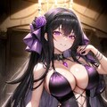 黒髪ロングのえっちドレス悪役令嬢ちゃんローアングル試作 ほらら 2枚目