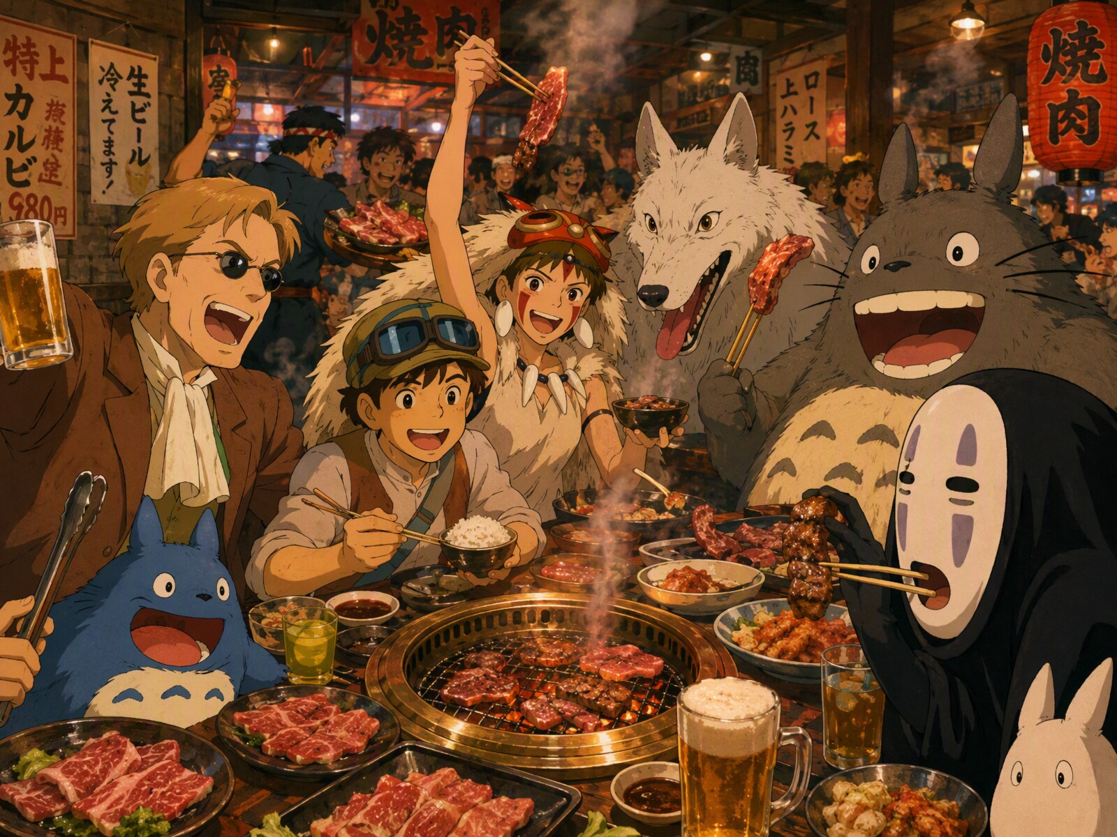 ジブリの焼肉パーティー | の人気AIイラスト・グラビア