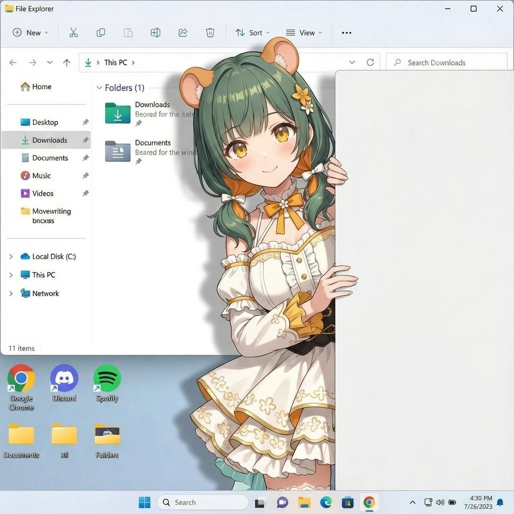 デスクトップ画面に住むうちの子たち