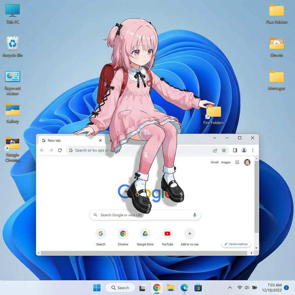 デスクトップ画面に住むうちの子たち