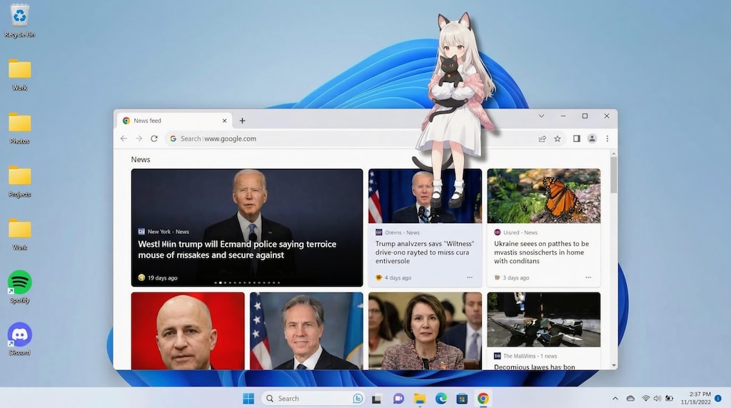 デスクトップ画面に住むうちの子たち