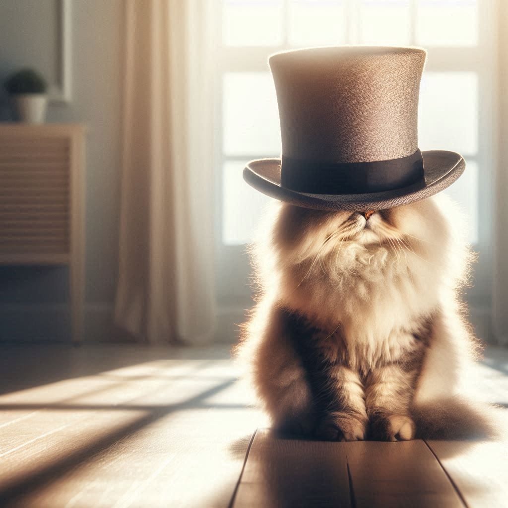 シルクハットと猫