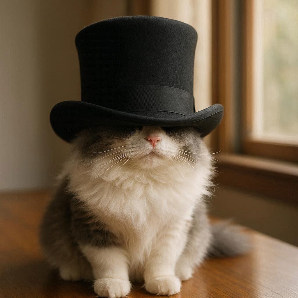 シルクハットと猫