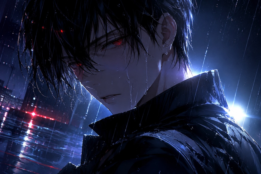 雨に咲く赤