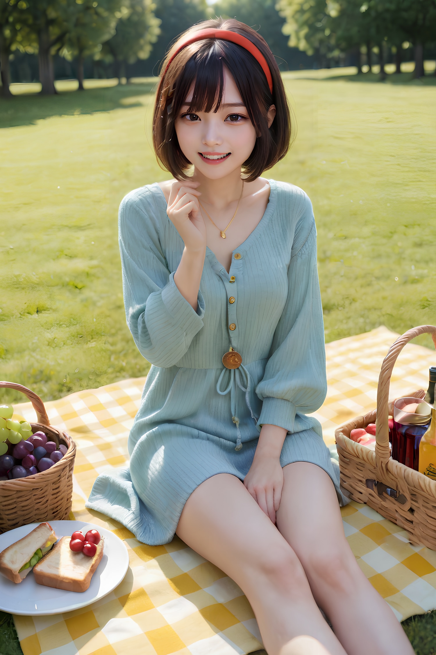 おしゃれしてピクニック