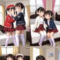 女の子ペアポーズ集2(4ポーズ×10枚) 3枚目