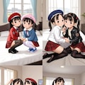 女の子ペアポーズ集2(4ポーズ×10枚) 5枚目