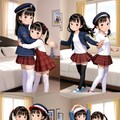 女の子ペアポーズ集2(4ポーズ×10枚) 4枚目