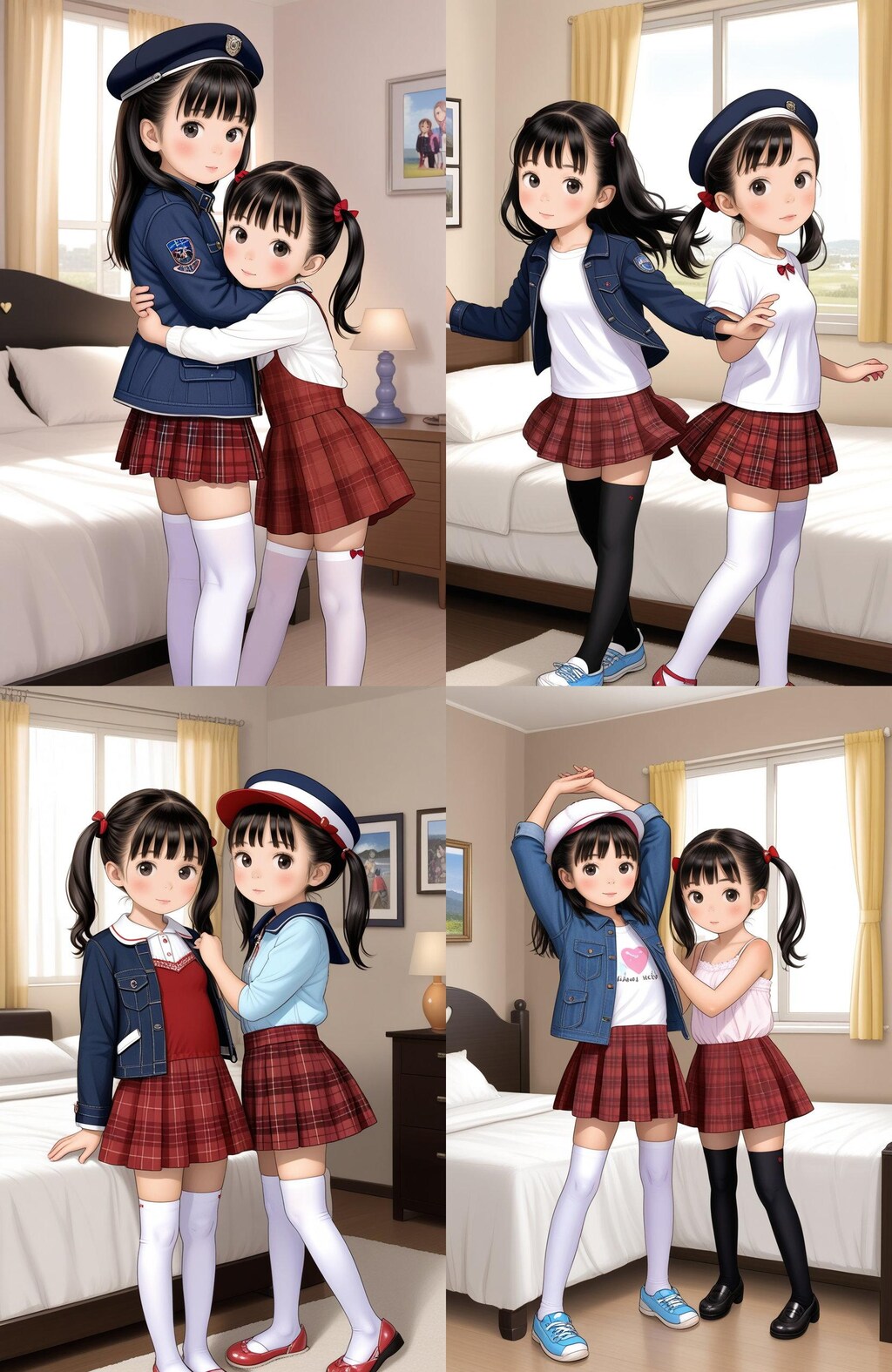 女の子ペアポーズ集2(4ポーズ×10枚)