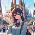 観光女子高生（サグラダファミリア） 4枚目