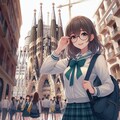 観光女子高生（サグラダファミリア） 5枚目