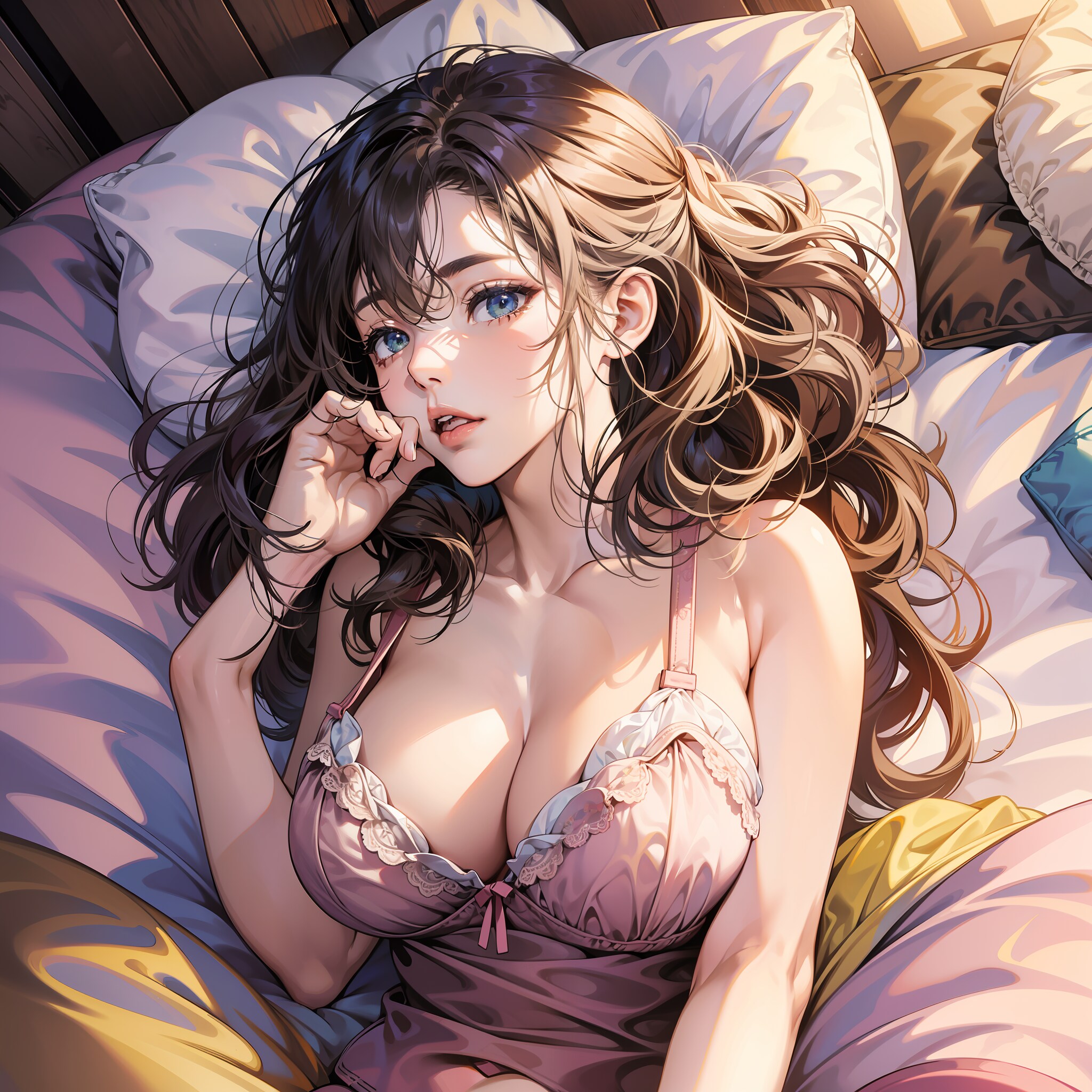 ベッドに横たわる女の子1