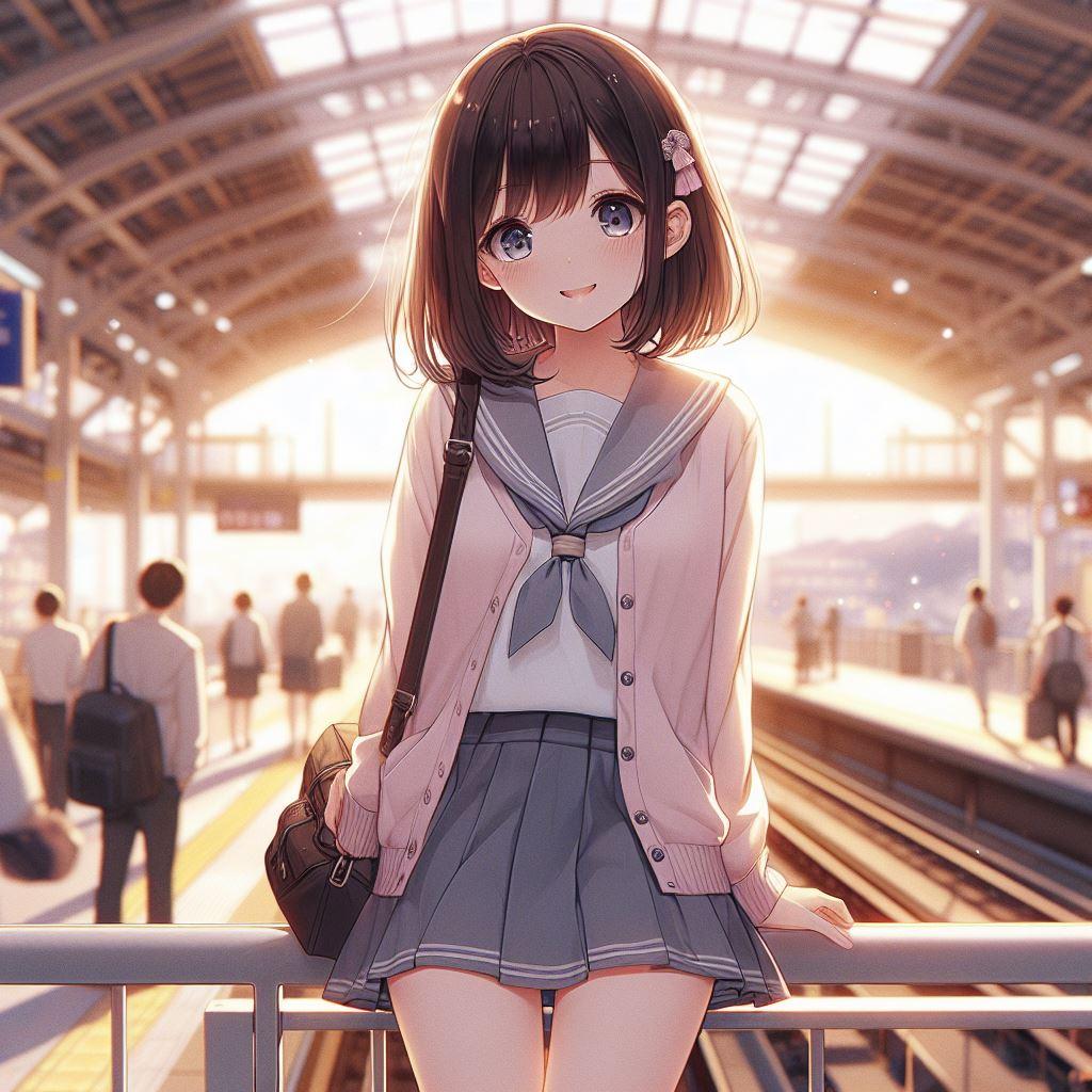 駅のホームで待ち合わせ