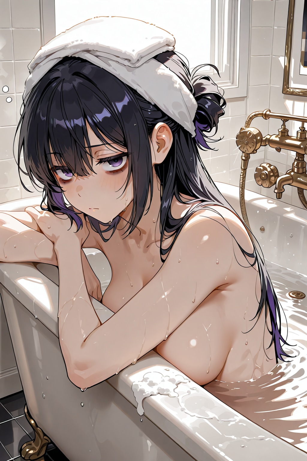入浴中の残念美人