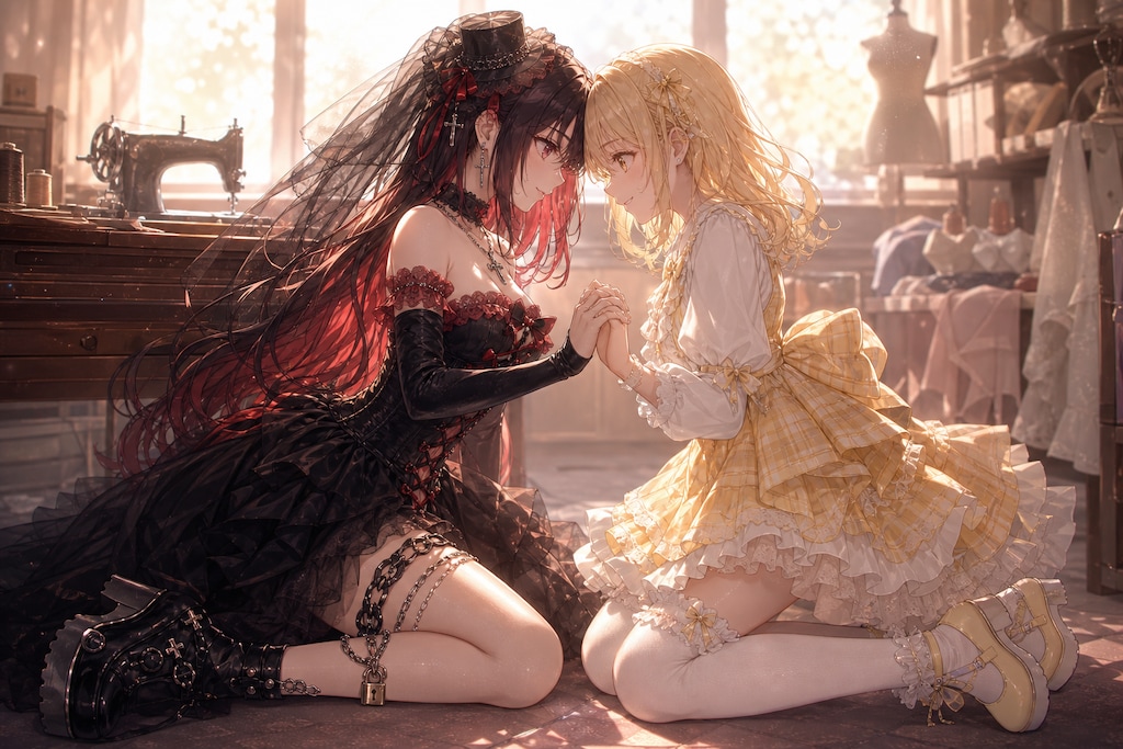 二人っきりのコスプレ裁縫部
