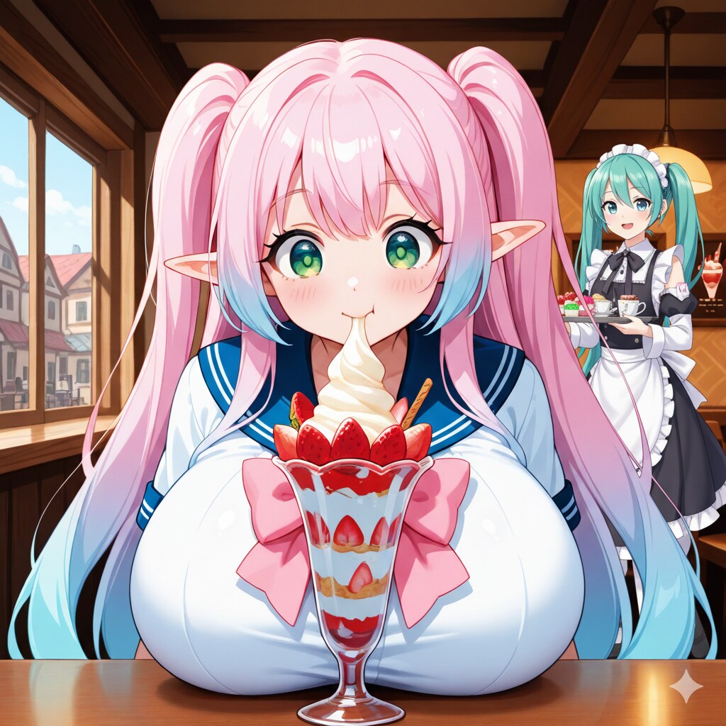 ウエイトレスしているミクさん３