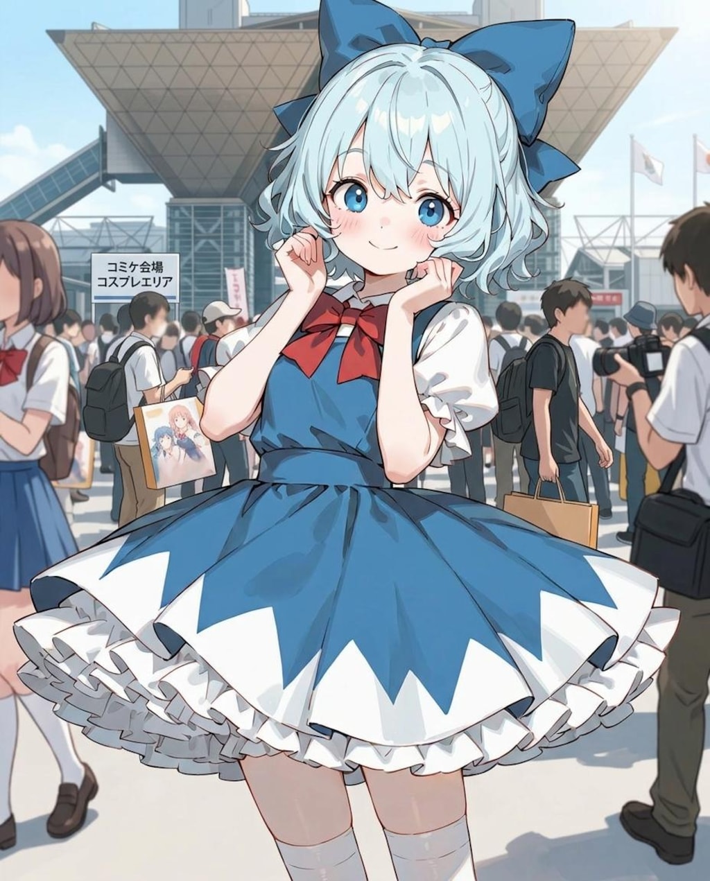 でっかいヘアリボンのコスプレイヤーさん