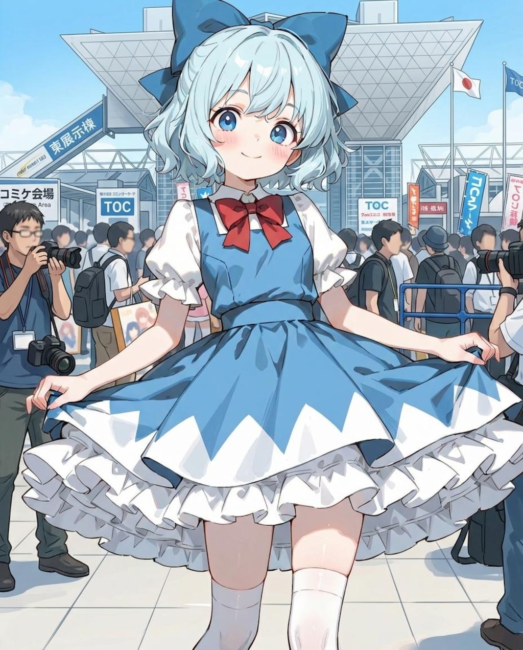 でっかいヘアリボンのコスプレイヤーさん