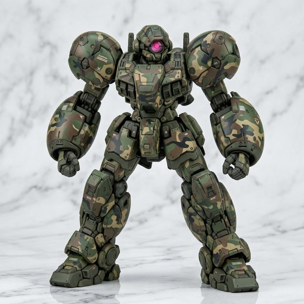 AIガチャ戦機 少数生産機 立ち絵＆三面図経由フィギア（チャット編集フィギア 習作）