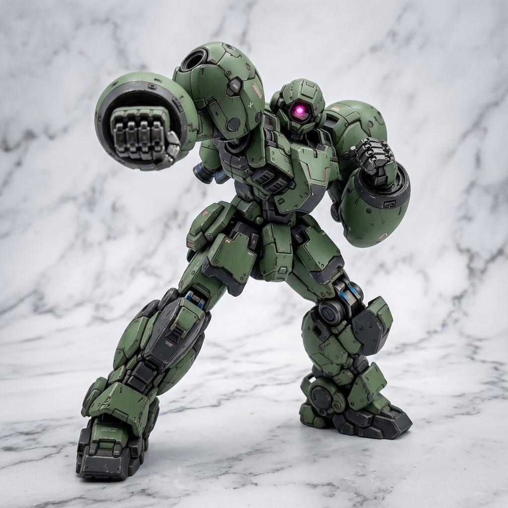 AIガチャ戦機 少数生産機 立ち絵＆三面図経由フィギア（チャット編集フィギア 習作）