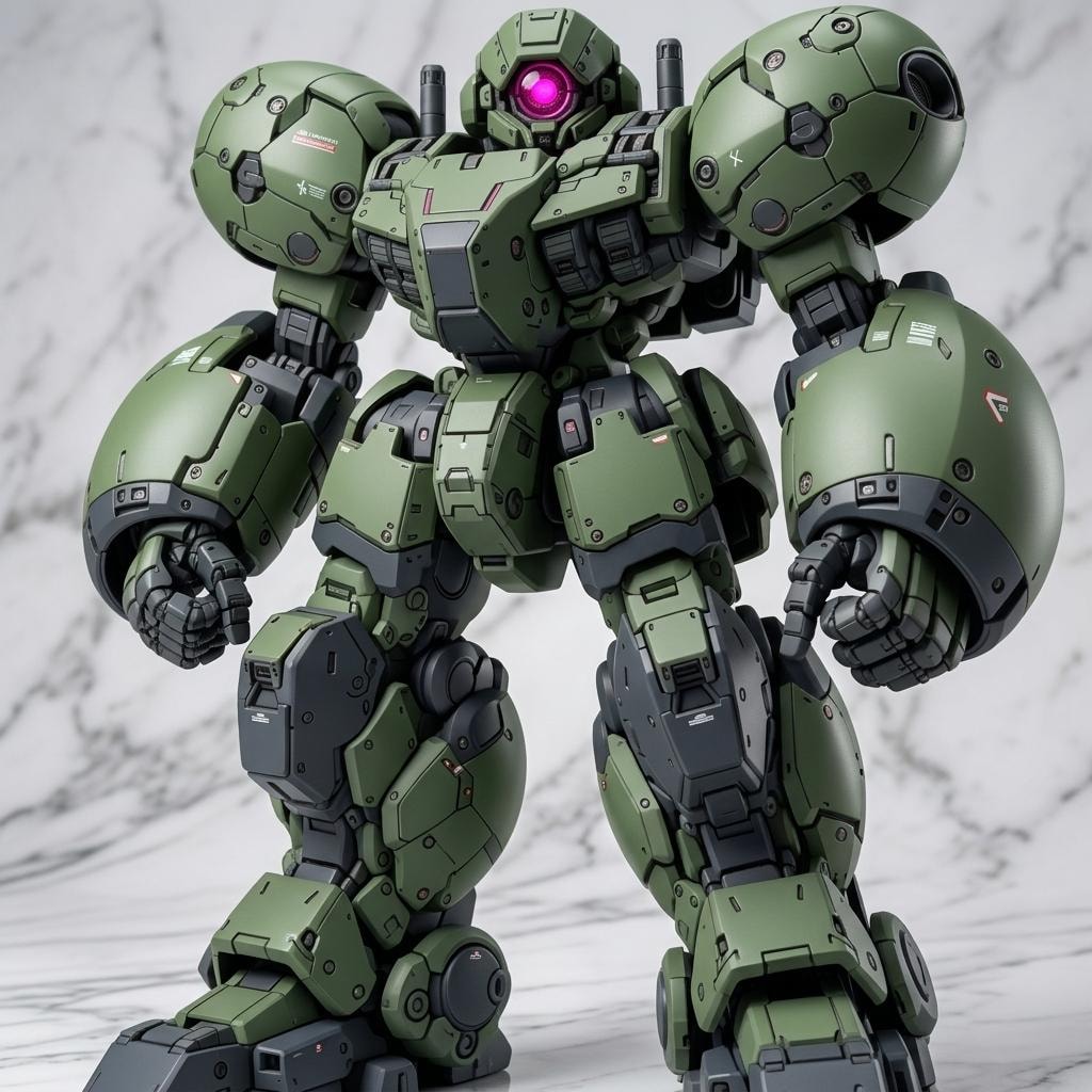 AIガチャ戦機 少数生産機 立ち絵＆三面図経由フィギア（チャット編集フィギア 習作）