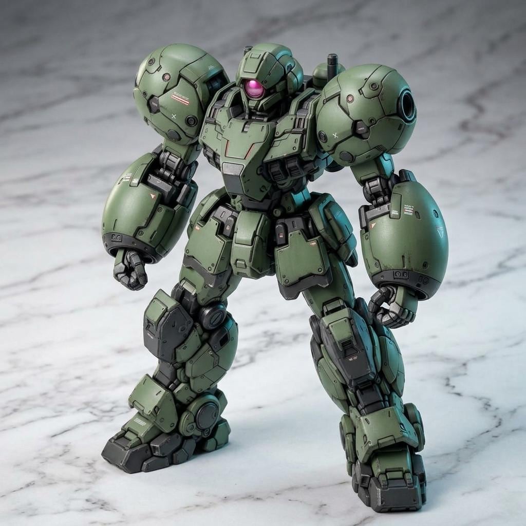 AIガチャ戦機 少数生産機 立ち絵＆三面図経由フィギア（チャット編集フィギア 習作）