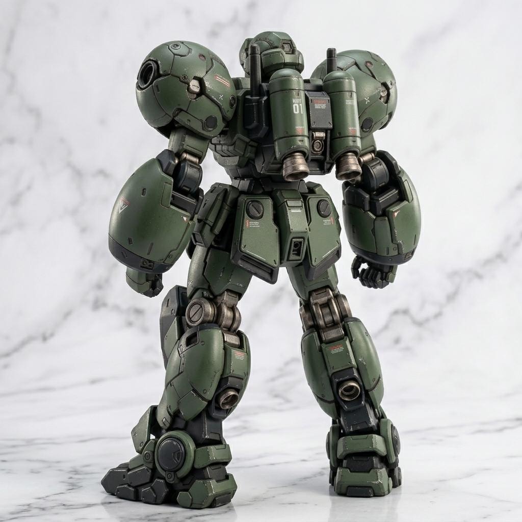AIガチャ戦機 少数生産機 立ち絵＆三面図経由フィギア（チャット編集フィギア 習作）
