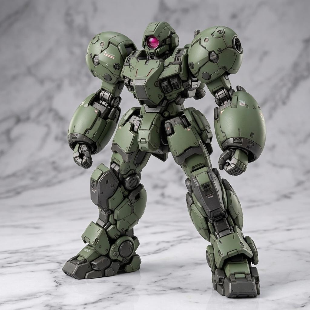 AIガチャ戦機 少数生産機 立ち絵＆三面図経由フィギア（チャット編集フィギア 習作）