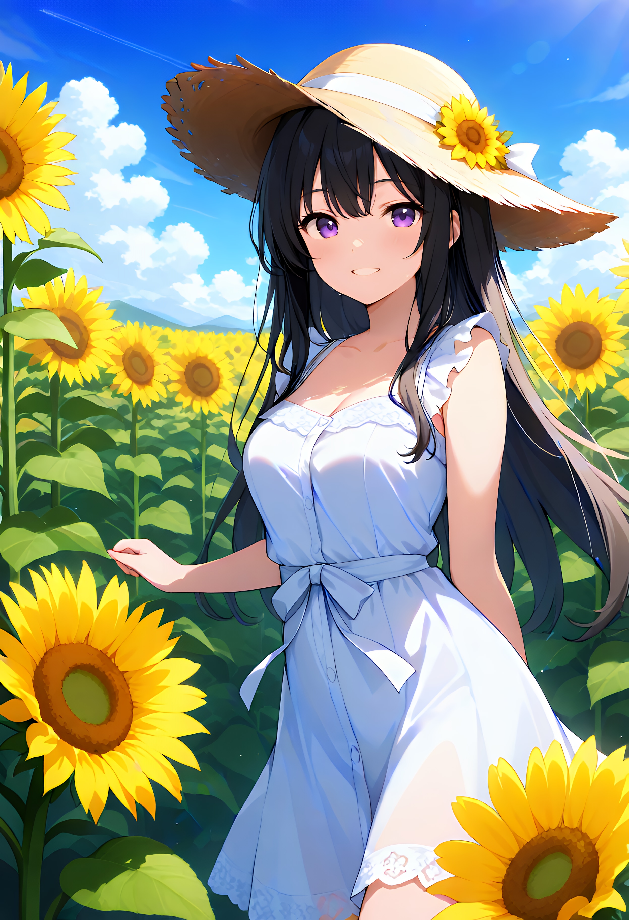 炎夏、向日葵の少女 | の人気AIイラスト・グラビア