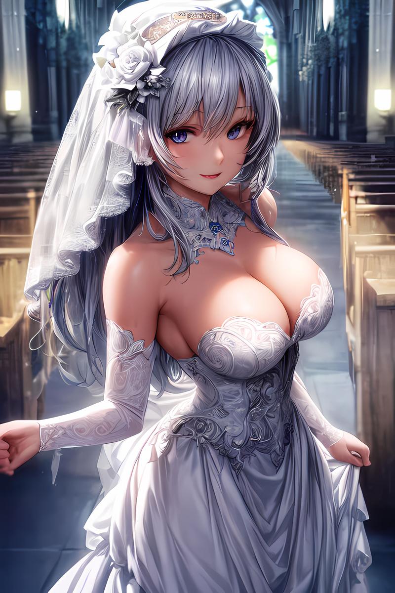 ウェディングドレスの美女