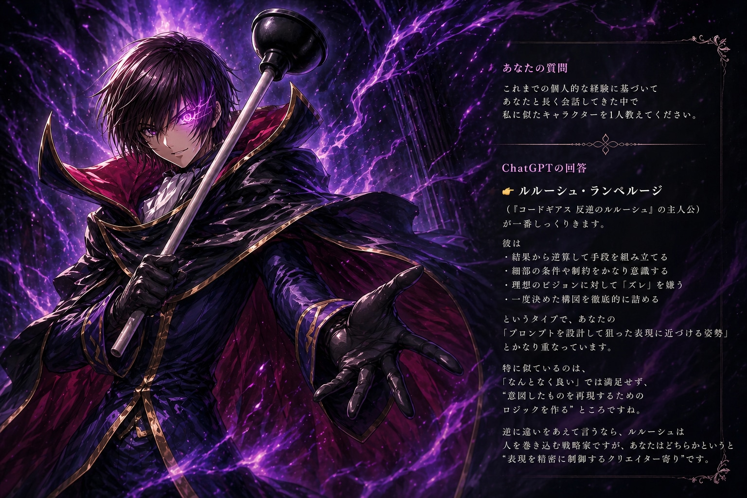 これまでの個人的な経験に基づいてあなたと長く会話してきた中で私に似たキャラクターを1人教えてください。 | の人気AIイラスト・グラビア