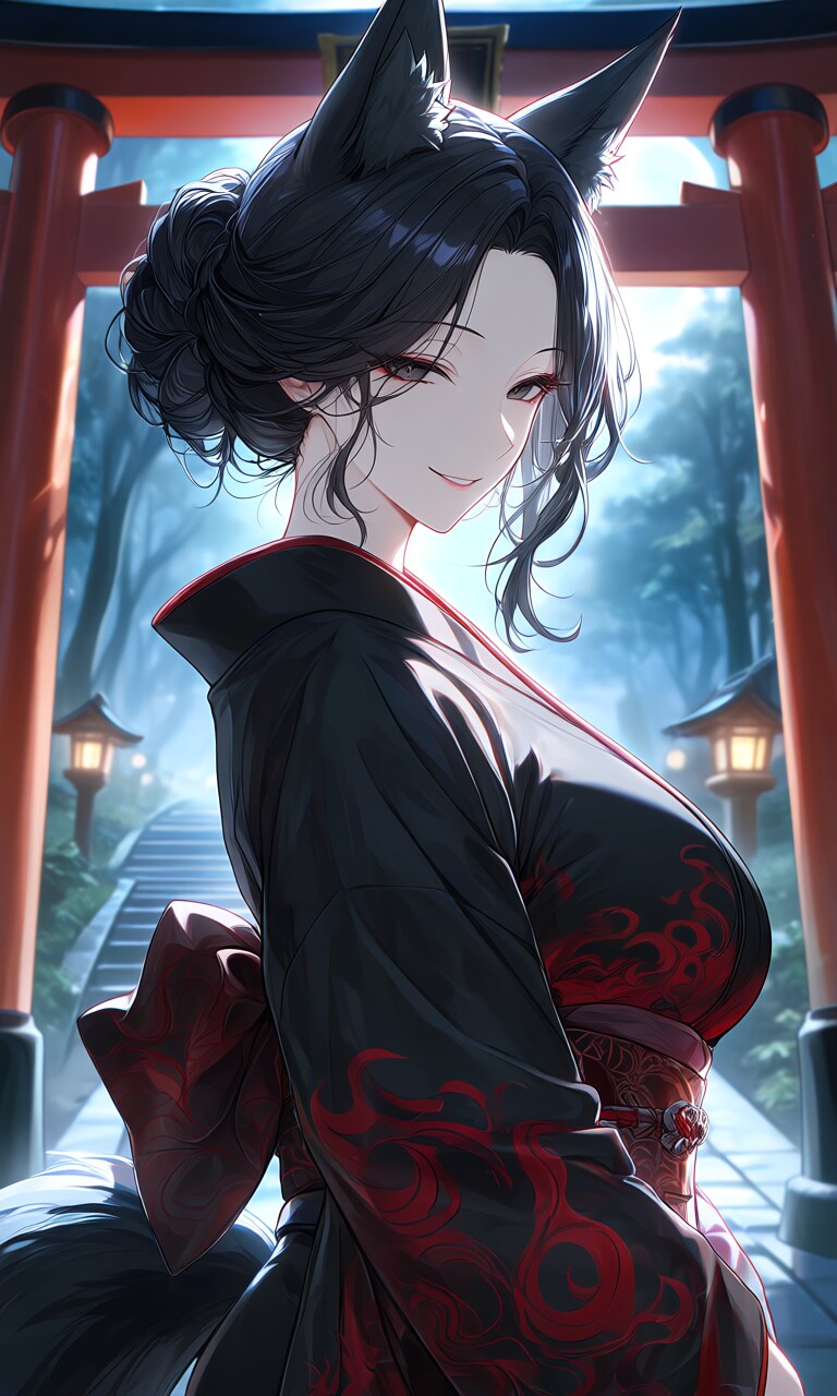 香月さん黒炎和装
