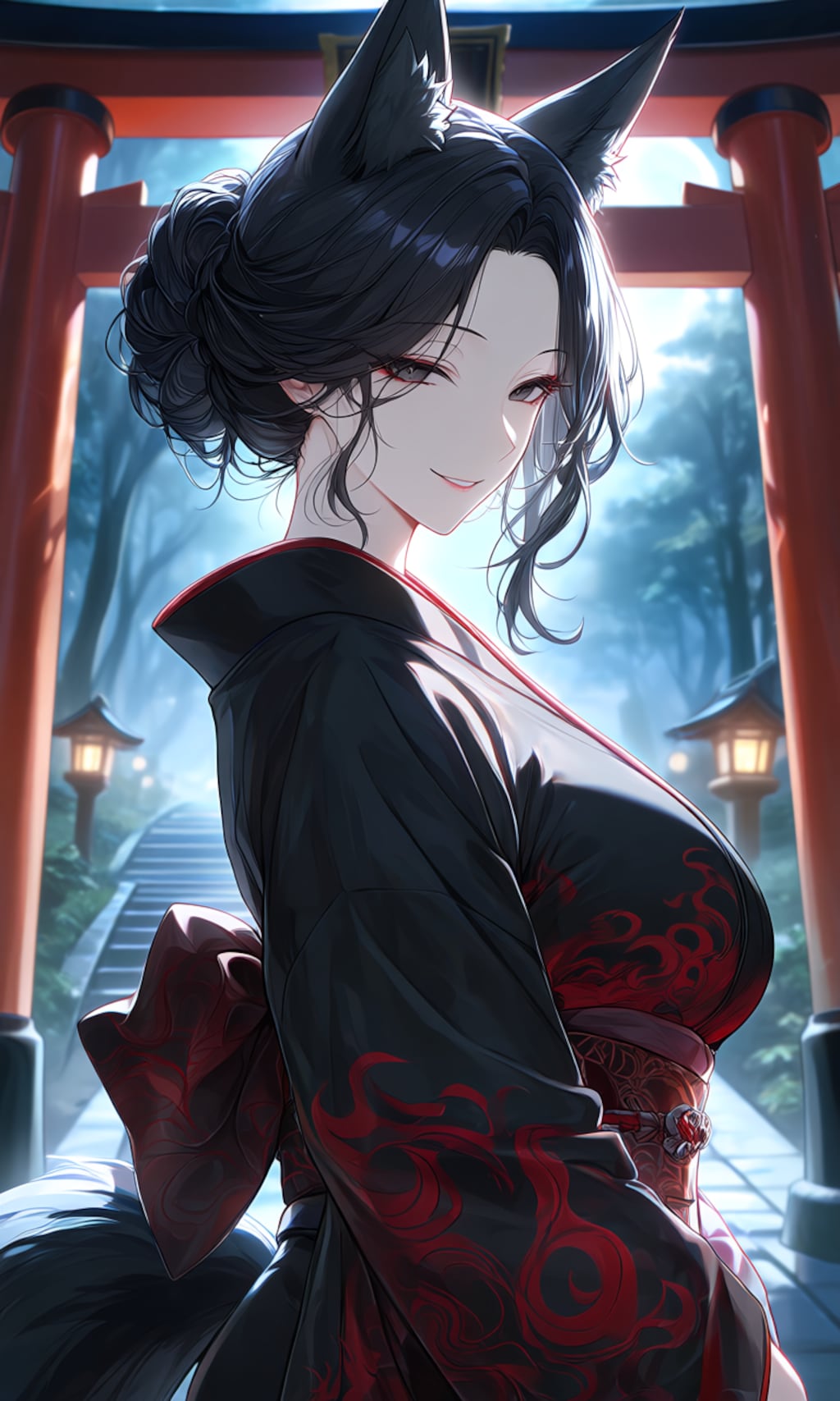 香月さん黒炎和装
