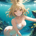 湖夏ちゃんと白い水着 2枚目
