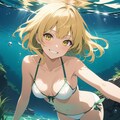 湖夏ちゃんと白い水着 6枚目
