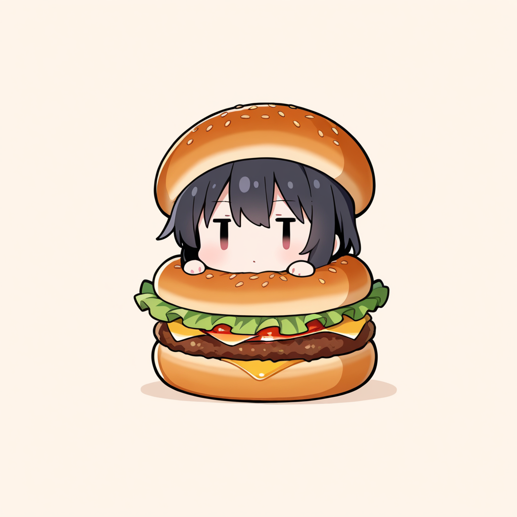 ハンバーガーに挟まる