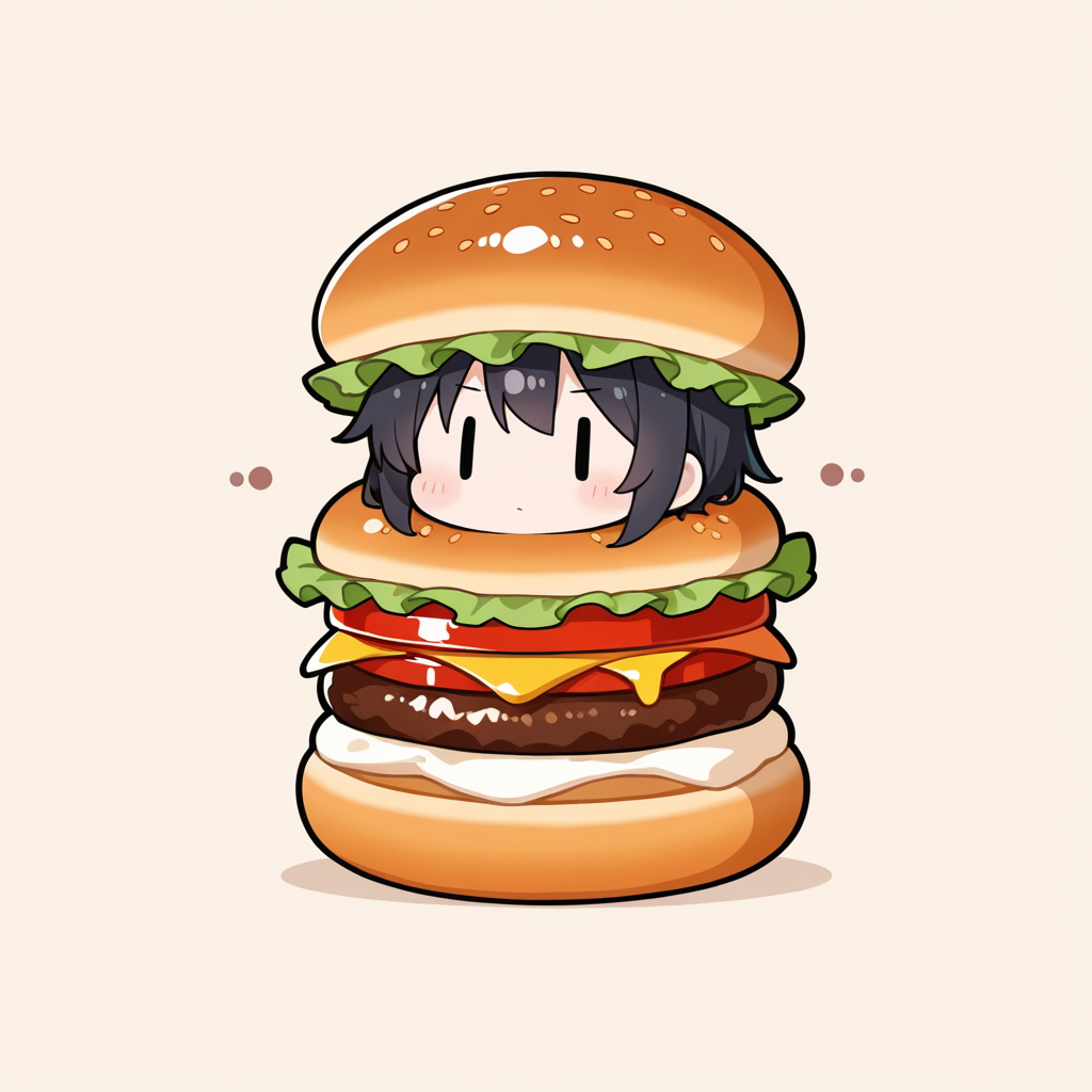ハンバーガーに挟まる