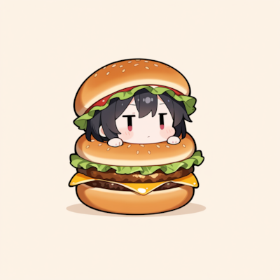 ハンバーガーに挟まる