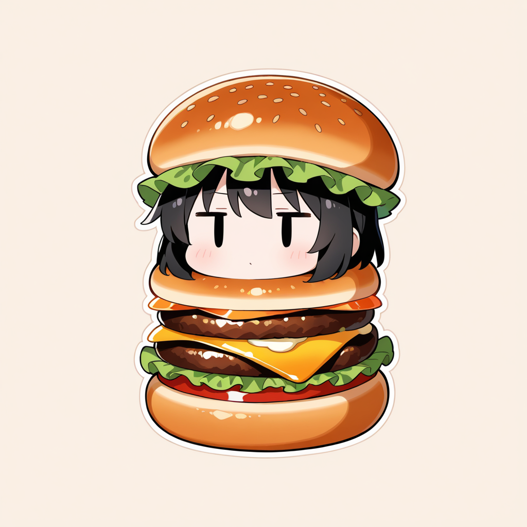 ハンバーガーに挟まる