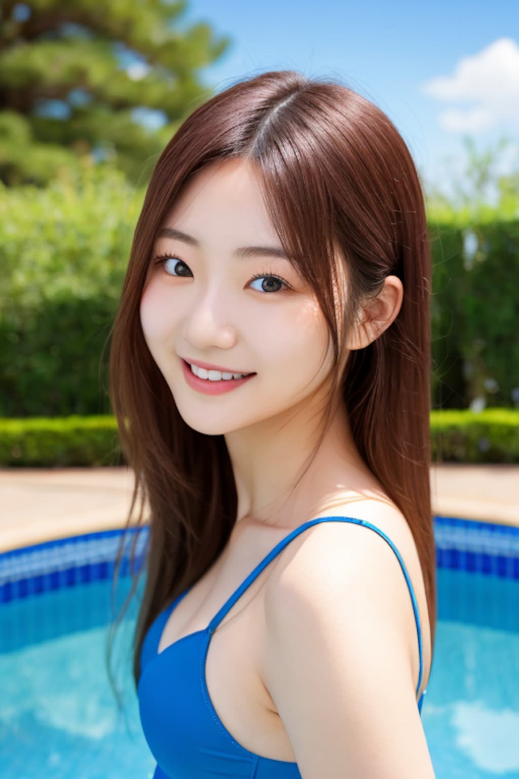 プールサイドで