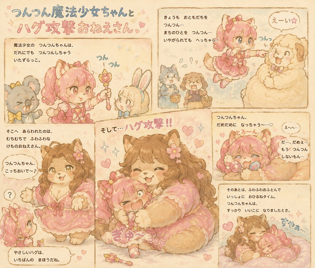 つんつん魔法少女ちゃんとハグ攻撃