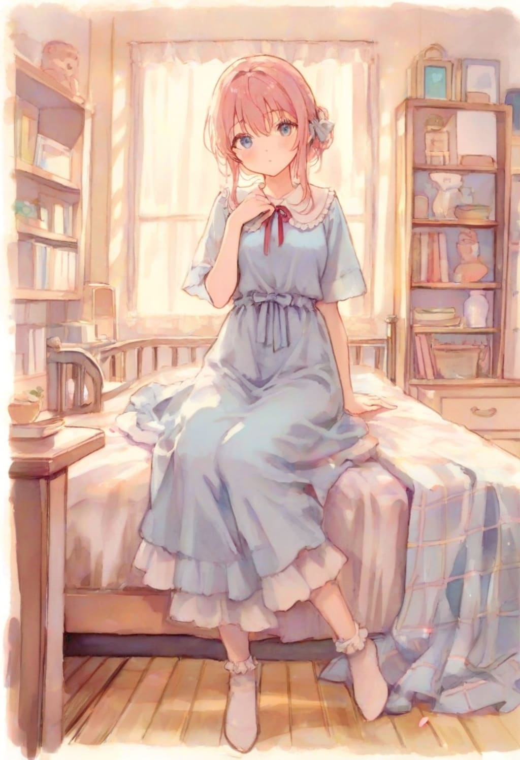 少女の部屋(水彩タッチ)(263)