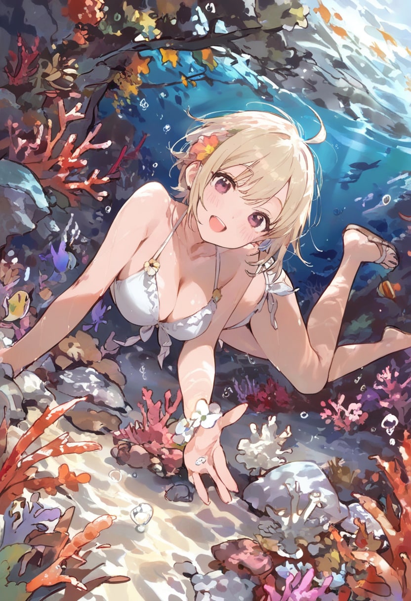 under the sea(水彩タッチ)(12) | の人気AIイラスト・グラビア