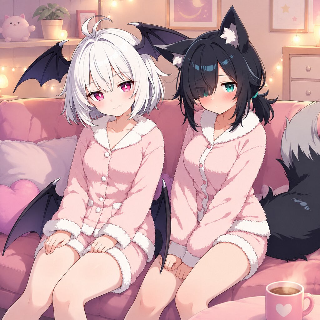 おそろいの部屋着🦇🐺