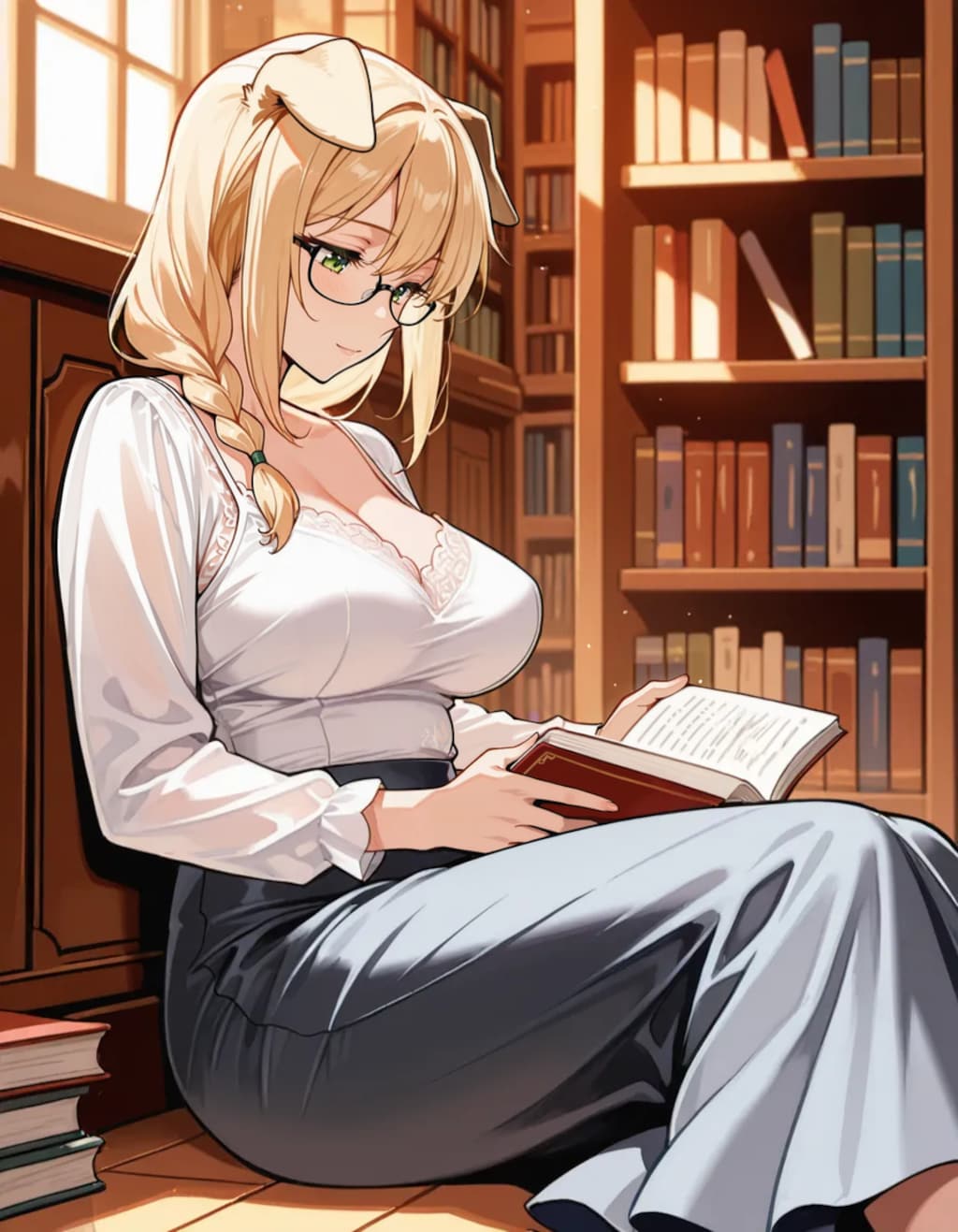 今日のわん娘 #37 「本を読むわん娘」