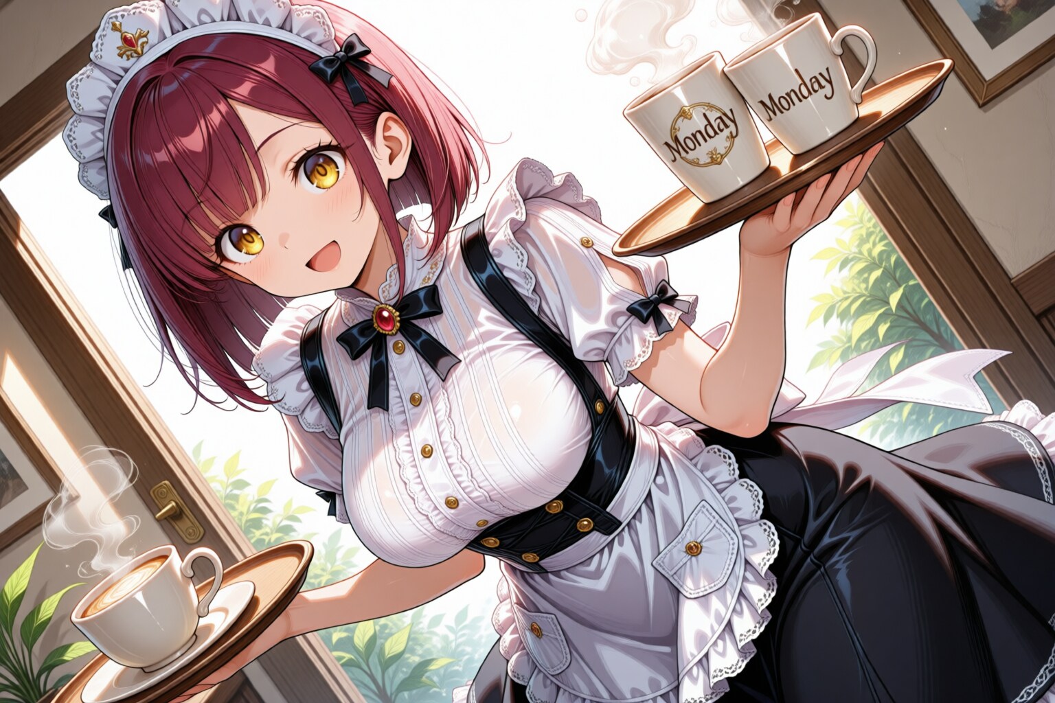 おはようございます（挨拶メイドの芽衣ちゃん）