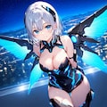 羽根つき銀髪ショートのメカ娘ちゃん 4枚目