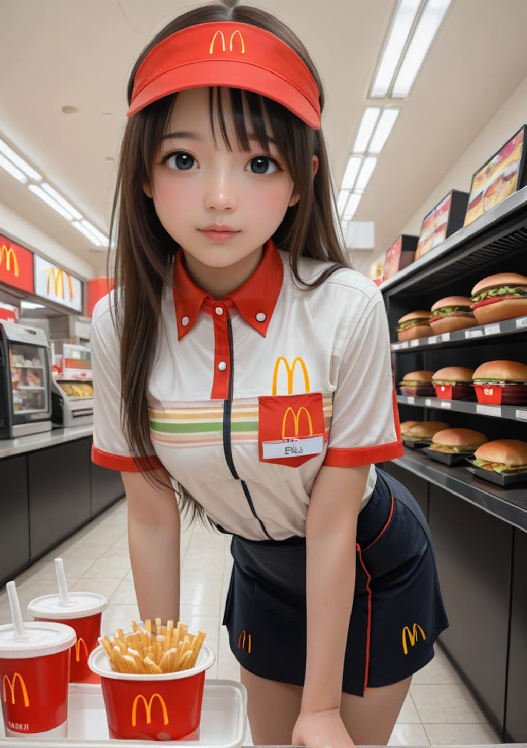 ファーストフードのおねぇさん