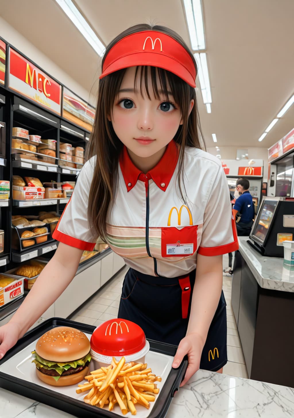 ファーストフードのおねぇさん