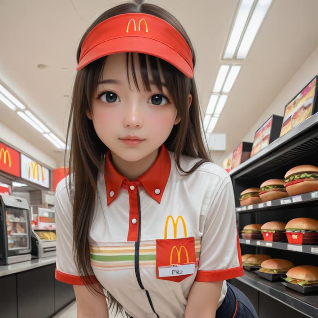 ファーストフードのおねぇさん